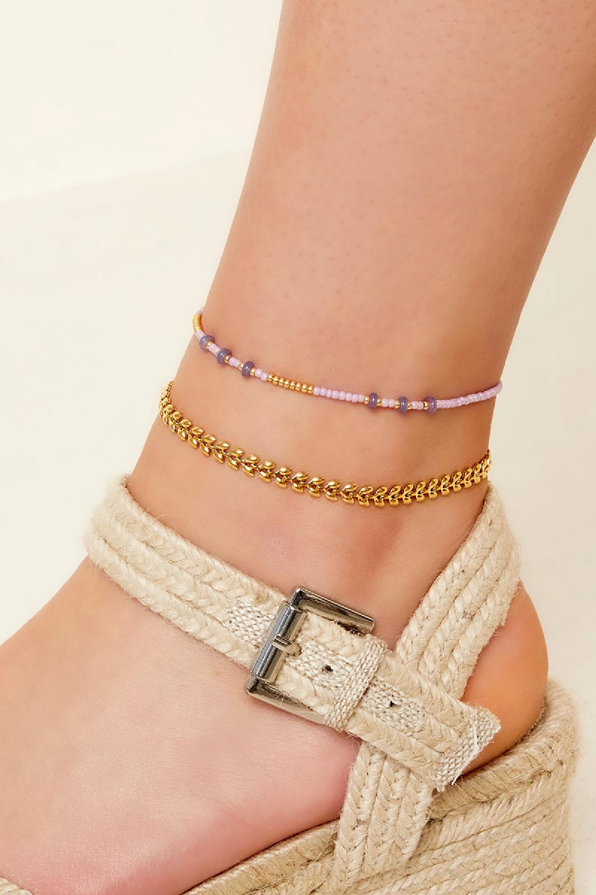Anklet leafs Gold Stainless Steel Picture2